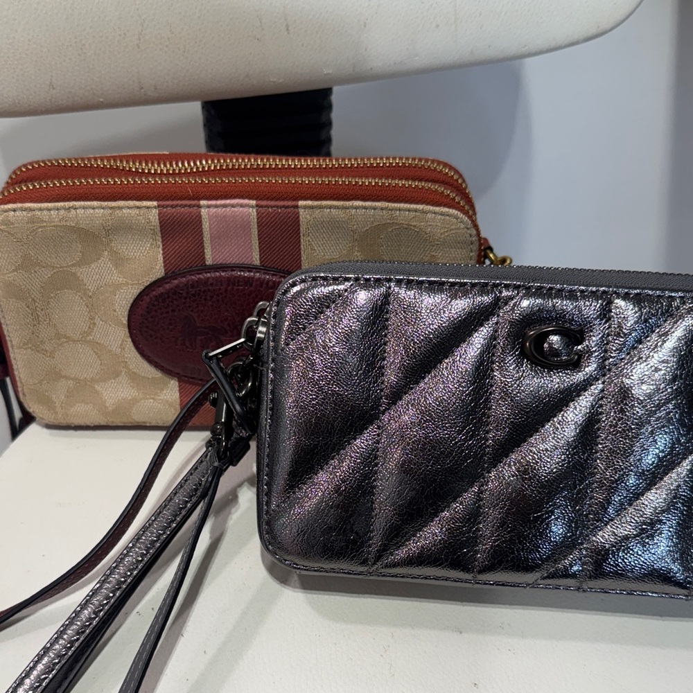 Silver Quilted Wristlet